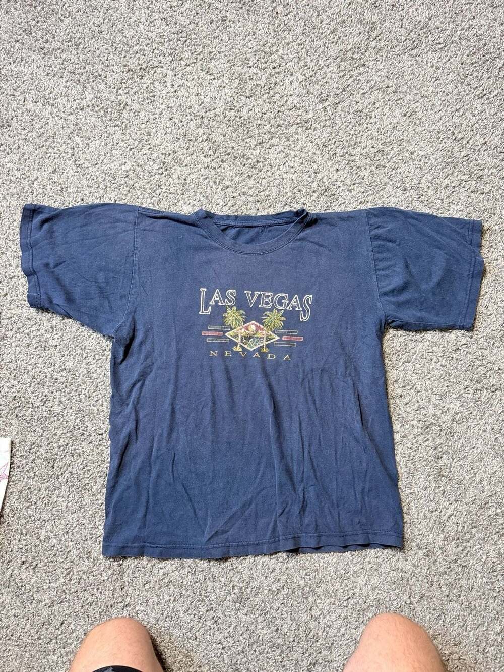 Vintage Las Vegas Nevada Souvenir Graphic T-Shirt Blue